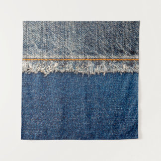 漂白された殿にオレンジの糸をつけた直縫い タペストリー