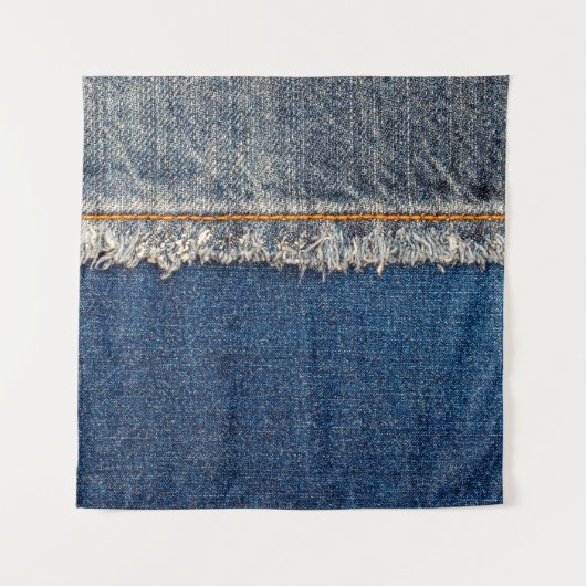 漂白された殿にオレンジの糸をつけた直縫い タペストリー (正面)