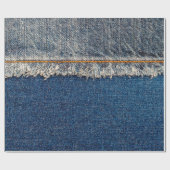 漂白された殿にオレンジの糸をつけた直縫い ラッピングペーパー (フラット)