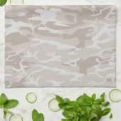 漂白された荒野迷彩柄 キッチンタオル (折り畳み)