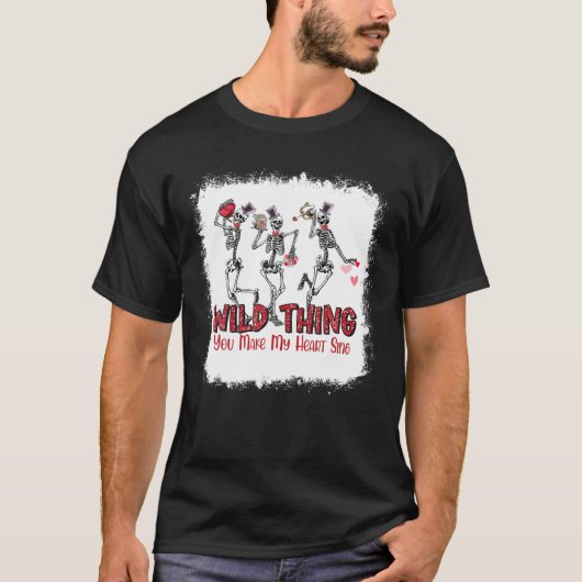 漂白された野生のものは私のハートはスケルトンVaを歌う Tシャツ (正面)