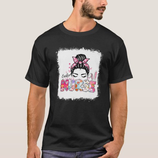 漂白イースターナースメッシーブンバニーナースイースター Tシャツ (正面)