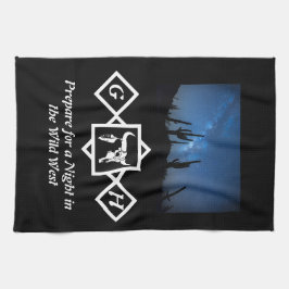 漂白ウィットブルスカルシルエットモノグラムフォト キッチンタオル