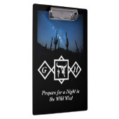 漂白ウィットブルスカルシルエットモノグラムフォト クリップボード (右)