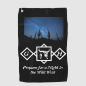 漂白ウィットブルスカルシルエットモノグラムフォト ゴルフタオル (正面)