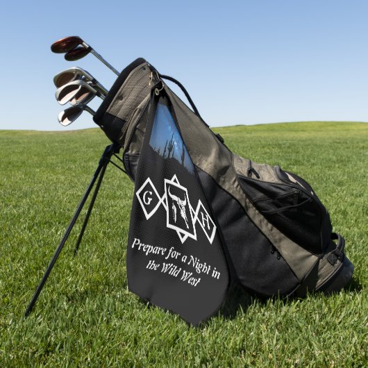 漂白ウィットブルスカルシルエットモノグラムフォト ゴルフタオル (グリーン)