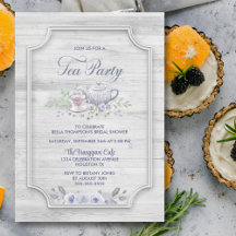 漂白ウッドティーパーティーブライダルシャワー