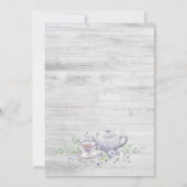 漂白ウッドティーパーティーブライダルシャワー 招待状 (裏面)