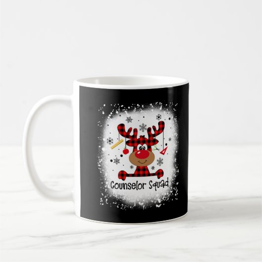 漂白カウンセラー分隊トナカイおもしろいクリスマス コーヒーマグカップ (左)
