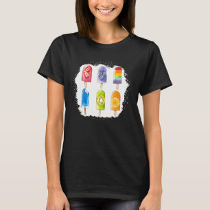 漂白サマーアイスクリームポプシクルアイスロリーバカット Tシャツ