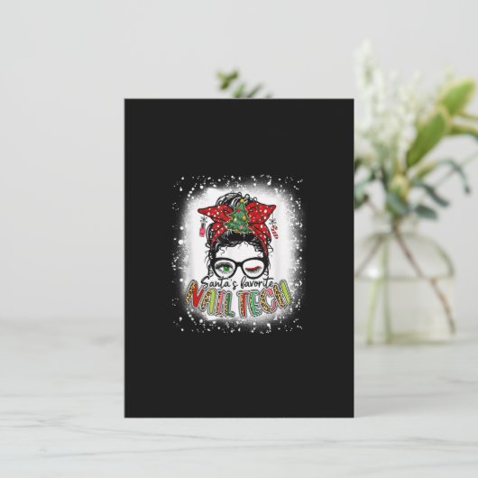 漂白サンタのお気に入りの爪、 ネイルテックMessy Bun Chri 招待状 (スタンド正面)