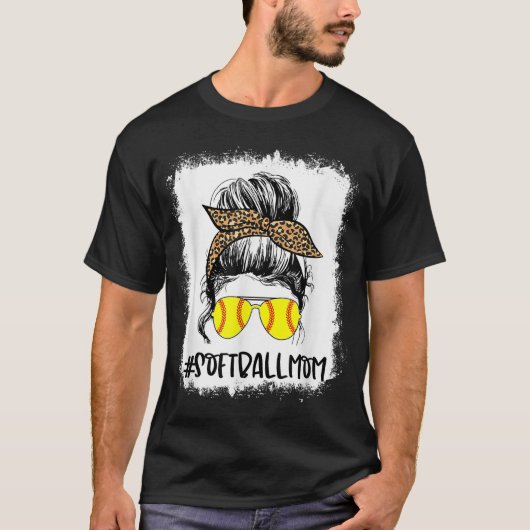 漂白ソフトボール母ライフヒョウ乱雑Bunゲーム Tシャツ (正面)