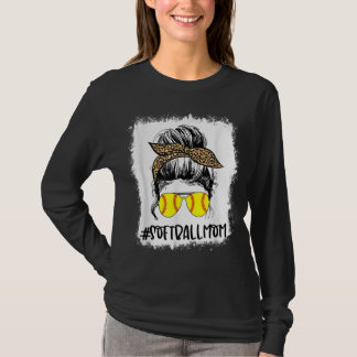 漂白ソフトボール母ライフヒョウ乱雑Bunゲーム Tシャツ