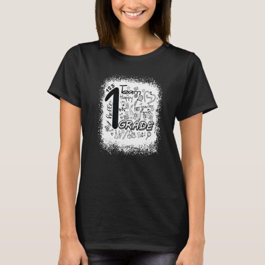 漂白タイポグラフィ1年生先生バック Tシャツ (正面)