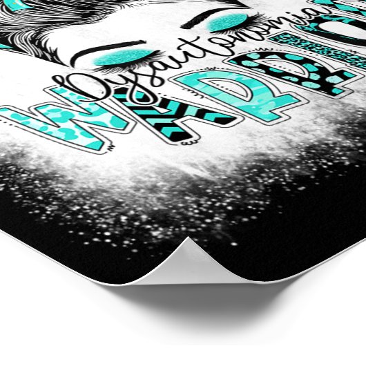 漂白ディサウトノミアウォリアメッシーパンターコイズ ポスター (角)