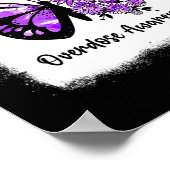 漂白デイジーバタフライパープルリボンオーバードーズAw ポスター (角)