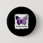 漂白デイジーバタフライパープルリボンオーバードーズAw 缶バッジ (正面)