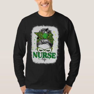 漂白ナースライフメッシーバンレオパードSt patricks Tシャツ
