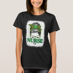 漂白ナースライフメッシーバンレオパードSt patricks Tシャツ
