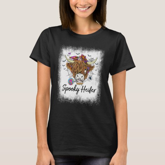 漂白ハイフ不気味ァー不気味バイブカウハロウィーン Tシャツ (正面)
