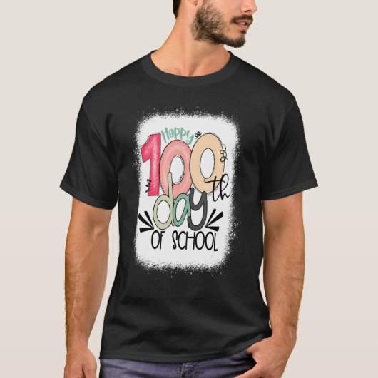 漂白ハッピー100日目の学校先生100日目 Tシャツ (正面)