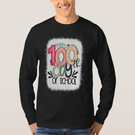 漂白ハッピー100日目の学校先生100日目 Tシャツ (正面)
