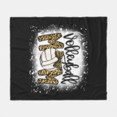 漂白バレーボール母ヒョウおもしろいボール母モテ フリースブランケット (正面(横))