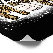 漂白バレーボール母ヒョウおもしろいボール母モテ ポスター (角)