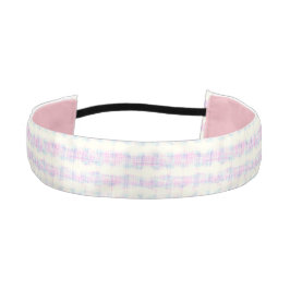 漂白パステルプレイドプリント アスレチックヘッドバンド
