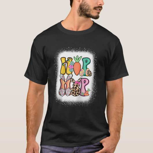 漂白ヒョウヒップホップイースターバニー Tシャツ (正面)