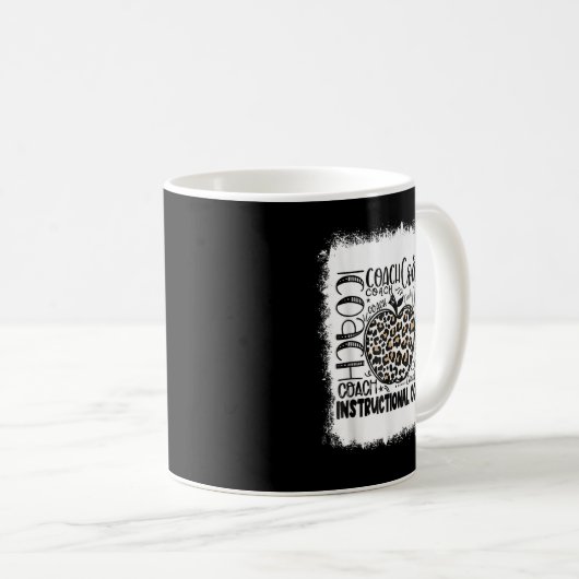 漂白ヒョウ教育コーチタイポグラフィTe コーヒーマグカップ (正面右)