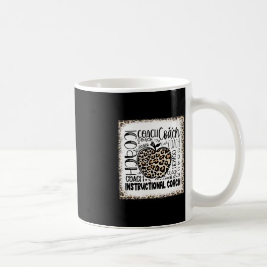 漂白ヒョウ教育コーチタイポグラフィTe コーヒーマグカップ (右)