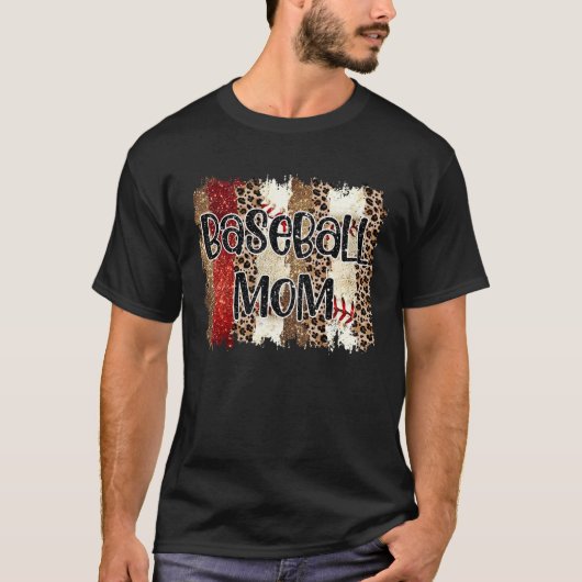 漂白ヒョウ母ヒョウ野球レースBaseba Tシャツ (正面)