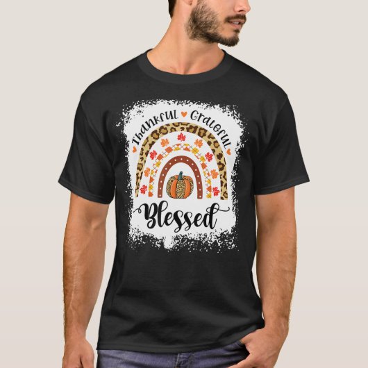 漂白ヒョウ虹ありがとうあり賛美 Tシャツ (正面)