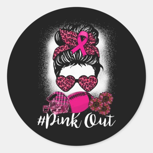 漂白ピンクアウトサッカーマムメッシーバンピンクブレア ラウンドシール (正面)