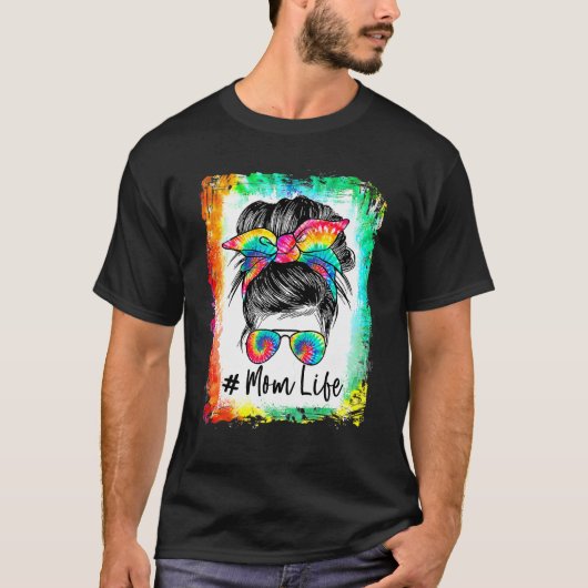 漂白ママ生活散らかったパンヘアサングラスタイディ Tシャツ (正面)