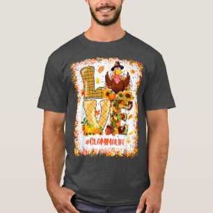漂白ラブグラムマライフターキー秋感謝してい秋 Tシャツ