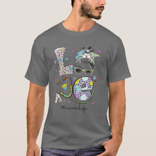 漂白ラブNICUナースライフMessy Bun Stethscop Tシャツ