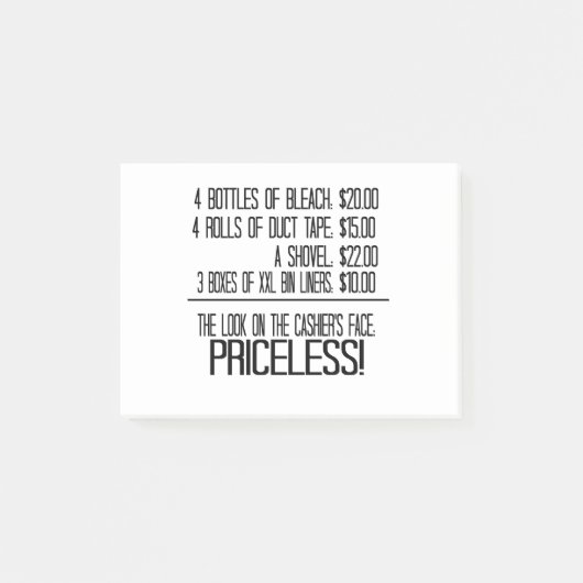 漂白剤の4ボトル: 20.00転がドル4ダクトテープ: ポストイット (正面)