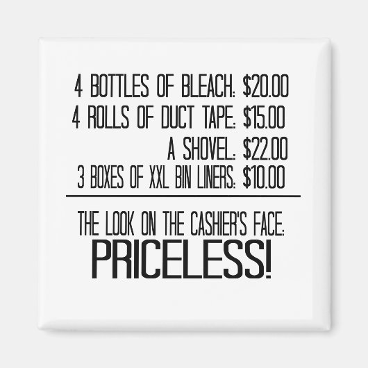 漂白剤の4ボトル: 20.00転がドル4ダクトテープ: マグネット (正面)