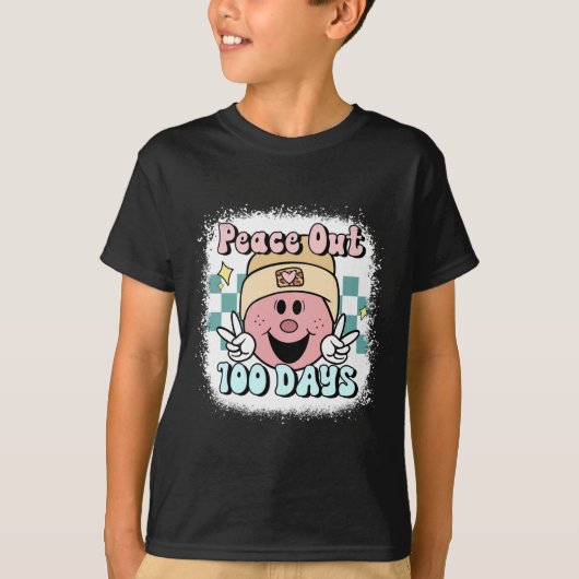 漂白平和アウト100日の学校スマイル顔1 Tシャツ (正面)