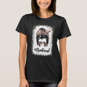 漂白応援フレンドMessy Bun Cheleader Mother Tシャツ