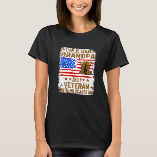 漂白私はパパおじいちゃんで退役軍人なし Tシャツ (正面)
