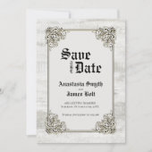 漂白素朴木彫りフレーム結婚ズ セーブザデート (正面)