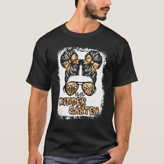 漂白迷彩柄ハロー幼稚園新学期ギ Tシャツ (正面)