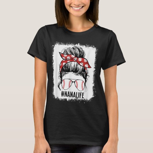 漂白野球ナナメッシーバンゲームデー母 Tシャツ (正面)