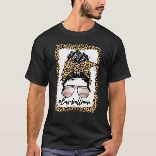 漂白野球ママヒョウ乱雑BunゲームデイV Tシャツ (正面)