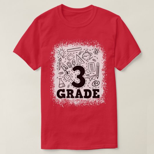 漂白3年生タイポグラフィチーム3年生バック Tシャツ (デザイン正面)