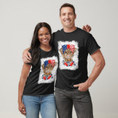 漂白7月の4日ロング毛ふくらはぎUSAパトリオティ Tシャツ (ユニセックス)