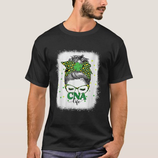 漂白CnaライフメッシーバンヒョウSt patricksダ Tシャツ (正面)